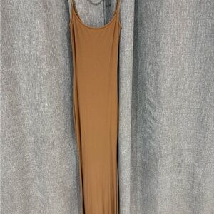 SKIMS Tan Sleeveless Scoop Neck Sheath Maxi